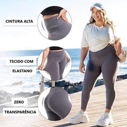 Imagem de Calça Legging Plus Size Academia Suplex Costura Reforçada