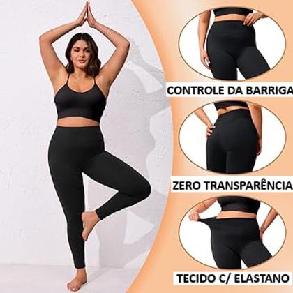 Imagem de Calça Legging Plus Size Academia Suplex Costura Reforçada