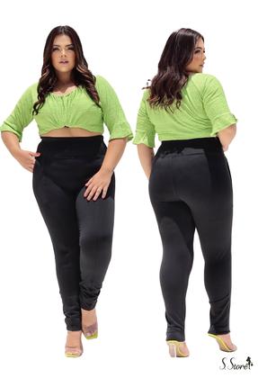 Imagem de Calça Legging Plus Size Montaria Flanelada / Forrada Com Bolsos Frontais