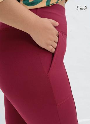 Imagem de Calça Legging Plus Size Montaria Flanelada / Forrada Com Bolsos Frontais