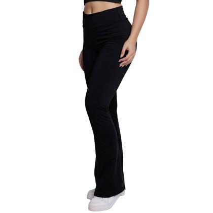 Imagem de Calça Legging Suplex Flare Vekyo Boca de Sino Bailarina Cintura Cós Alto Academia Moda Fitness