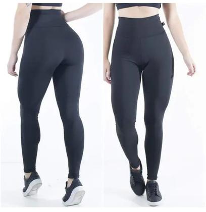 Imagem de Calça Legging Suplex Grossa Fitness Levanta Bumbum Cintura Alta Academia Zero Transparencia