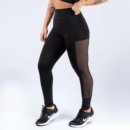 Imagem de Calça Legging Tela Cintura Alta Longa Academia Fitness Feminina