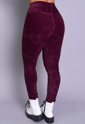 Imagem de Calça Legging Veludo Cotelê Cós Alto Roupa Casual