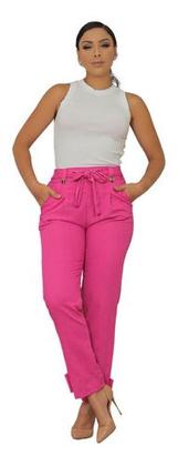 Imagem de Calça Linho Alfaiataria Jogger Cochard Social Laço Sinto Fak