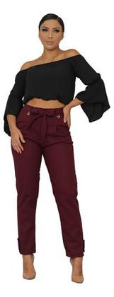 Imagem de Calça Linho Alfaiataria Jogger Cochard Social Laço Sinto Fak