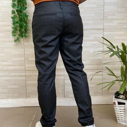 Imagem de Calça Masculina Alfaiataria Slim Sport Fino Xadrez 