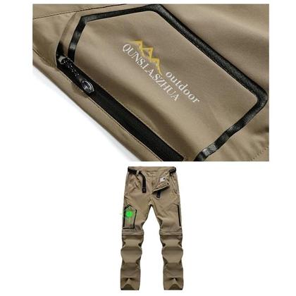 Imagem de Calça Masculina Impermeável e de Secagem Rápida para Caminhada - Conversível com Zíper e Bolsos