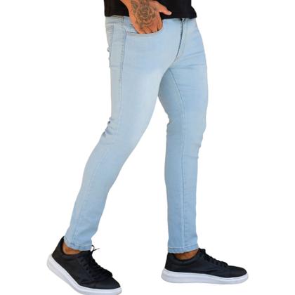 Imagem de Calça Masculina Jeans Básica E Confortável Com Puido Carbono Tradicional