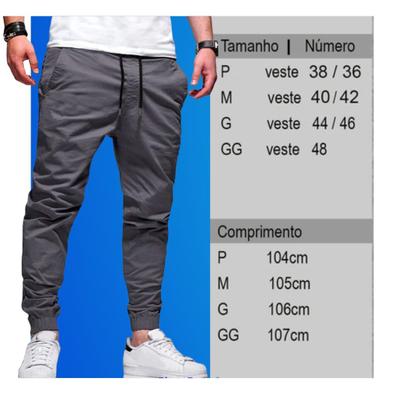 Imagem de Calça Masculina Jogger Sarja  Jeans Camuflada  Com Punho Elástico Elástico Linha Premium A Envio Rápido 