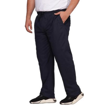 Imagem de Calça Masculina Plus Size De Sarja Elastico Na Cintura E Cordão Ajustador 