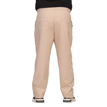 Imagem de Calça Masculina Plus Size De Sarja Elastico Na Cintura E Cordão Ajustador 