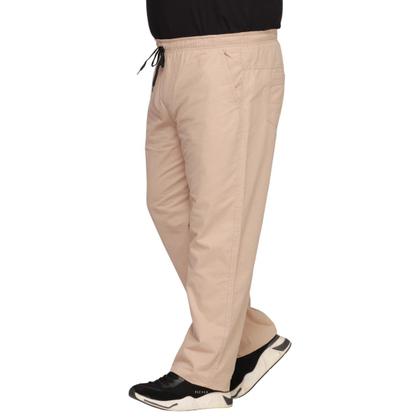 Imagem de Calça Masculina Plus Size De Sarja Elastico Na Cintura E Cordão Ajustador 