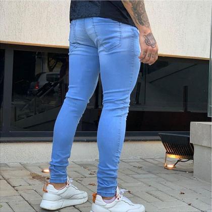 Imagem de Calça Masculina Skinny Azul com Elastano Linha Premium