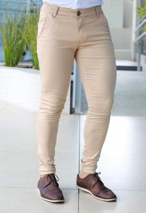 Imagem de calça masculina slim fit sarja com elastano