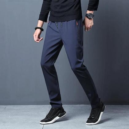 Imagem de Calça Masculina Slim Fit - Secagem Rápida, Seda Gelada, Estilo Coreano