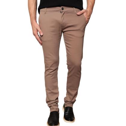 Imagem de Calça Masculina Social Sarja Slim Fit C Lycra Bolso Faca