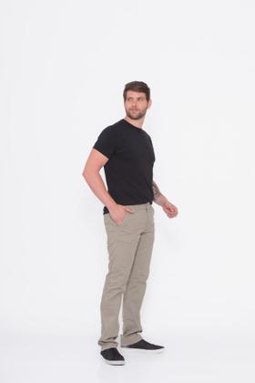 Imagem de Calça Masculino Chino Reta Sarja Esporte Fino Alfaiataria Malloy 