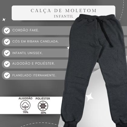 Imagem de Calça Moletom Infantil com Cordão fake Modelo Jogger Macia Confortável
