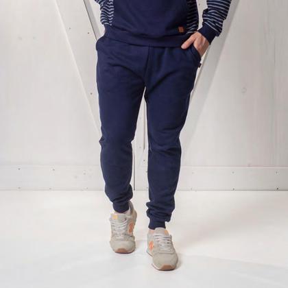 Imagem de Calça Moletom Infantil com Cordão fake Modelo Jogger Macia Confortável