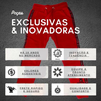 Imagem de Calça Moletom Infantil Menina Com Bordado Na Perna Elastico