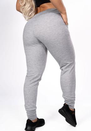 Imagem de Calça Moletom Jogger Feminina Cinza com Punho