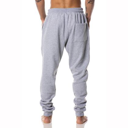 Imagem de Calça Moletom Masculina Cinza Jogger Cargo Moda Larga Bolsos