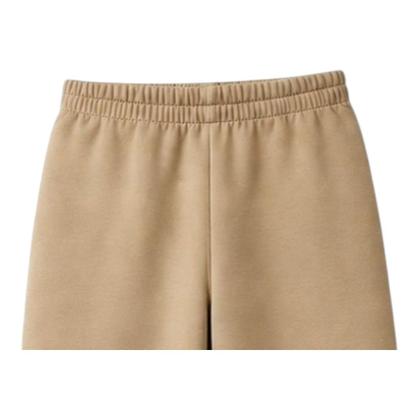 Imagem de Calça moletom pelúciado sem bolso e sem cordão padrão CDP cor caqui com barra reta unissex