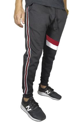 Imagem de Calça Moletom Recorte V C/ Faixa Lateral Preto