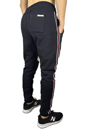 Imagem de Calça Moletom Recorte V C/ Faixa Lateral Preto