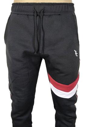 Imagem de Calça Moletom Recorte V C/ Faixa Lateral Preto