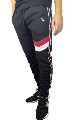 Imagem de Calça Moletom Recorte V C/ Faixa Lateral Preto