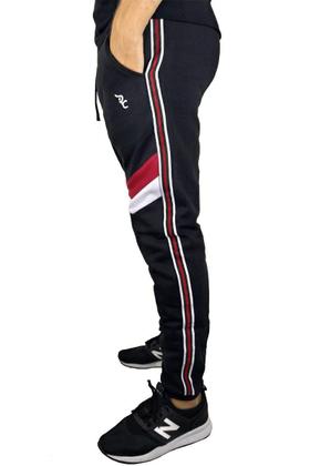 Imagem de Calça Moletom Recorte V C/ Faixa Lateral Preto