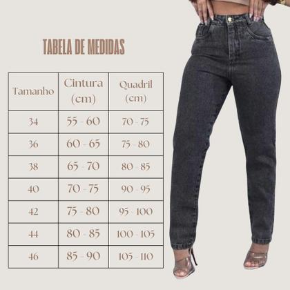 Imagem de Calça Mom Jeans Feminina Cintura Alta Cinza Grafite Premium