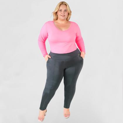 Imagem de Calça Montaria Plus Size Feminina Legging Térmica Grossa
