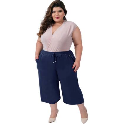 Imagem de Calça Pantacourt Bolso Moda Feminina Viscolycra Plus Size