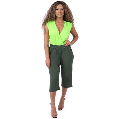 Imagem de Calça Pantacourt Moda Feminina com Bolso Malha Viscolycra