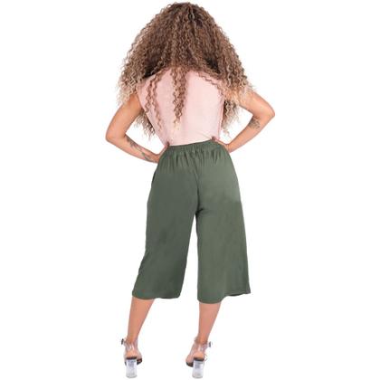 Calça Pantacourt Recorte com Bolso Moda Feminina Viscolycra - Catwalk Imagem de Calça Pantacourt Recorte com Bolso Moda Feminina Viscolycra