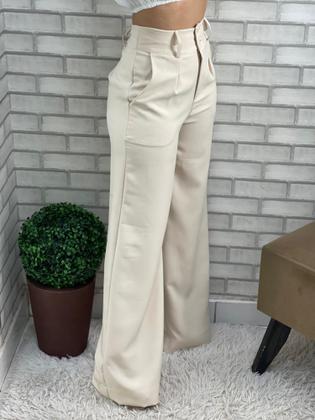 Imagem de Calça Pantalona Alfaiataria Wide Leg Social Cintura Alta
