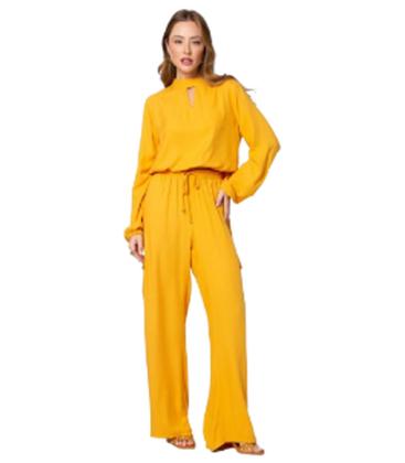 Imagem de Calça Pantalona Cargo Feminina Endless em Viscose com Cintura Elástica