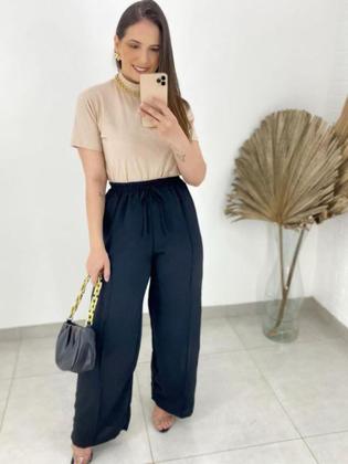 Imagem de Calça Pantalona Duna Com Lycra Cintura Alta