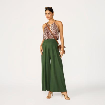 Imagem de Calça Pantalona em Viscolycra Feminina Cintura Alta Tribo Livre