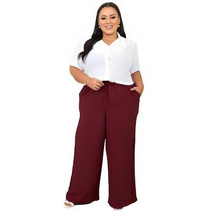 Imagem de Calça Pantalona Feminina Plus Size G1 G2