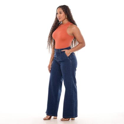 Imagem de Calça pantalona jeans cintura alta Wide leg