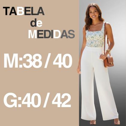 Imagem de Calça Pantalona Linho Premium Oslo Feminina Elegante Leve