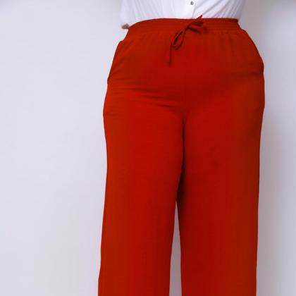 Imagem de Calça Pantalona Plus Size Curve Crepe Duna Air-flow Wide Leg Soltinha