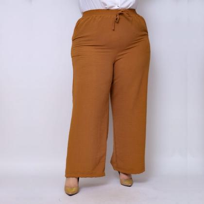 Imagem de Calça Pantalona Plus Size Curve Crepe Duna Air-flow Wide Leg Soltinha