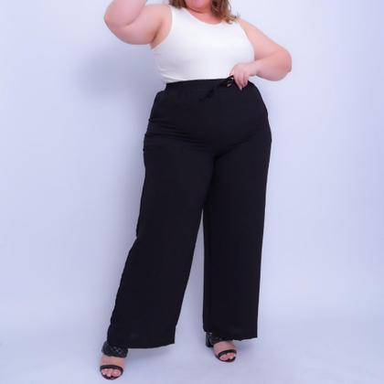Imagem de Calça Pantalona Plus Size Curve Crepe Duna Air-flow Wide Leg Soltinha