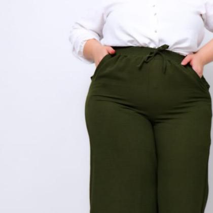 Imagem de Calça Pantalona Plus Size Curve Crepe Duna Air-flow Wide Leg Soltinha