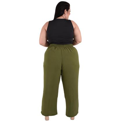 Imagem de Calça Pantalona Plus SIze Feminina Cintura Alta Dunas Tendencia